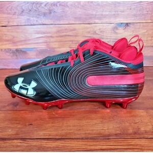 Under Armour Cleats Metallic Red Battle Scars Football‎ Men's Sz 13 New